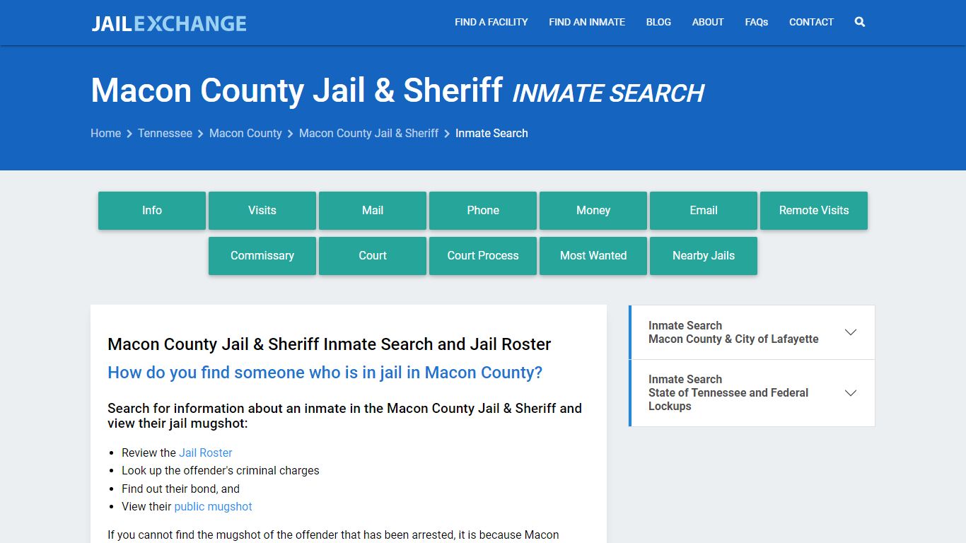 Macon County Jail & Sheriff Inmate Search - Jail Exchange